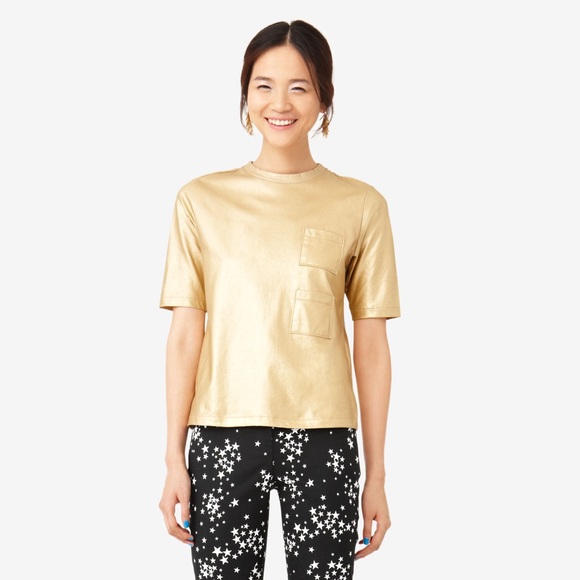 kate spade Tops - Kate Spade Saturday gold dual pocket tee